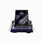 DemiDora 12D Max-Lift High-Tech Pro Gerät mit großem, beleuchtetem Touchscreen-Display und seitlich positionierten Behandlungshandstücken, Ansicht von vorne.