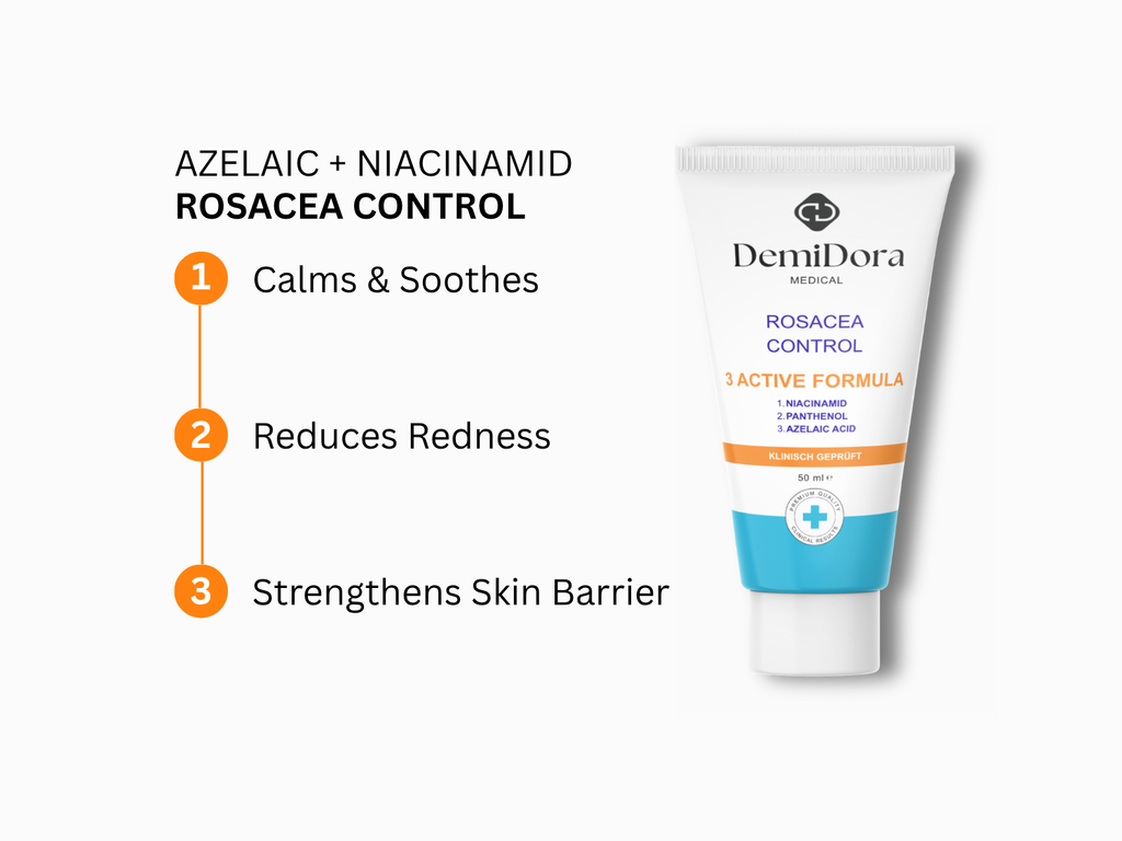 Produktset der DemiDora Systempflege, bestehend aus einem Serum und einer Creme, entwickelt für eine ganzheitliche und effektive tägliche Hautpflegeroutine.